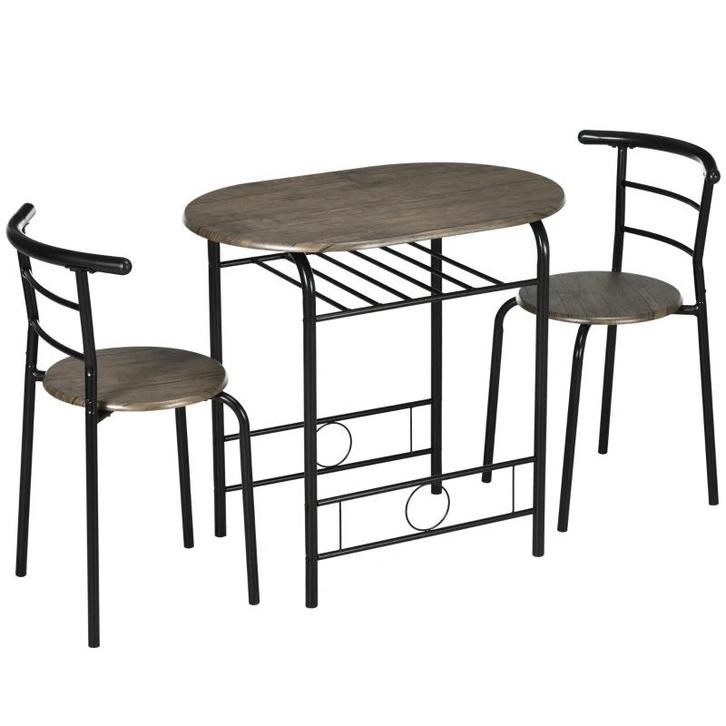 TRUUSK Bistroset 3-delig - 1 Tafel - 2 Stoelen - 80 x 53 x 7, Huis en Inrichting, Tafels | Bijzettafels, Nieuw, Verzenden