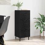 vidaXL Dressoir met lade Zwart eiken 34 x 34.5 x 90 cm, Verzenden, Nieuw, Overige houtsoorten, Minder dan 50 cm