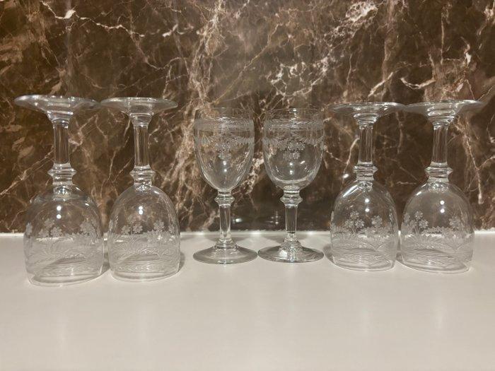 Val Saint Lambert - Wijnglas (6) - Léontine - Kristal, Antiek en Kunst, Antiek | Glas en Kristal