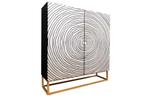 Massief houten hoge kast ZEN CIRCLES 120cm wit zwart, Huis en Inrichting, Kasten | Dressoirs, Ophalen of Verzenden, Nieuw