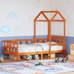 vidaXL Kinderbed met huisje massief grenenhout wasbruin, 90 cm, Eenpersoons, Bruin, Verzenden