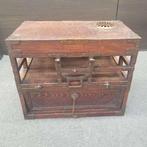 Antique - Doos - Hout, IJzer - Houten geldkist, Antiek en Kunst