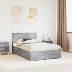 vidaXL Bedframe met hoofdeinde Beton Grijs 120 x 190 cm, Verzenden, Nieuw, Grijs, Hout