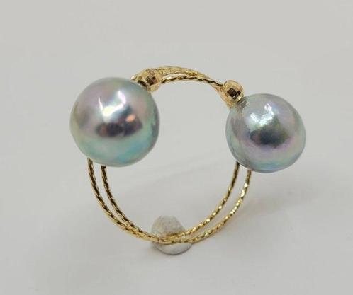 Ring - 18 karaat Geel goud - 8mm Akoya Parel, Sieraden, Tassen en Uiterlijk, Ringen