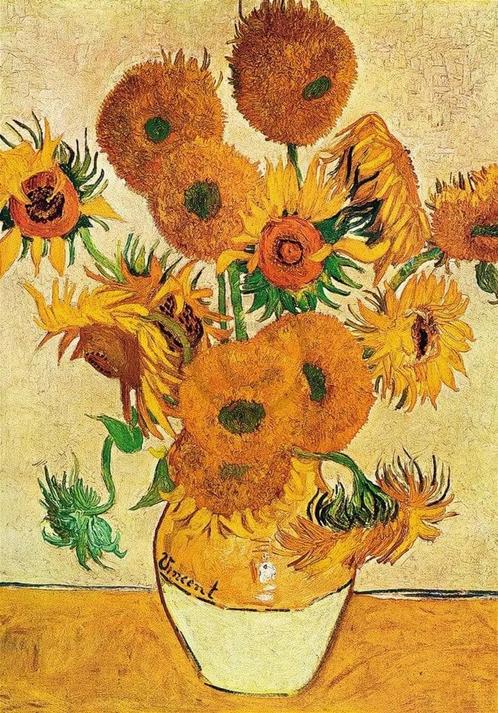 Kunstdruk Vincent Van Gogh - Vaso di girasoli 70x100cm, Huis en Inrichting, Woonaccessoires | Schilderijen, Tekeningen en Foto's