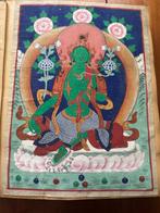 Thangka tibétain – Groene Tara - Textiel - Tibet - Begin 20e