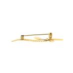 18 Krt. Gouden veer broche | Vintage (gouden broche), Ophalen of Verzenden, Gebruikt, Overige kleuren, Goud