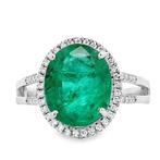 Ring Platina - 4.91ct. tw. Smaragd - Diamant, Nieuw