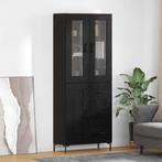 vidaXL buffetkast 2 pcs Zwart Eiken 69,5 x 34 x 180 cm, Huis en Inrichting, Kasten | Buffetkasten, Minder dan 50 cm, Verzenden