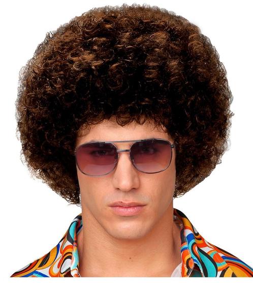 Bruine Pruik Afro Unisex, Hobby en Vrije tijd, Feestartikelen, Nieuw, Verzenden