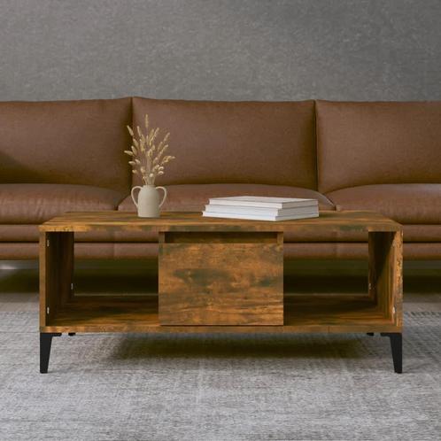 vidaXL Salontafel 90x50x36,5 cm bewerkt hout gerookt, Huis en Inrichting, Tafels | Salontafels, 50 tot 100 cm, Nieuw, Overige houtsoorten