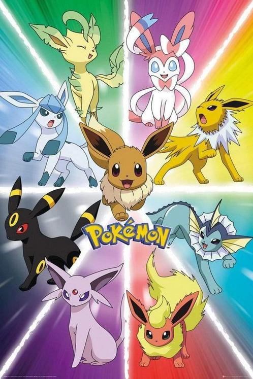 Poster Pokemon Eevee Evolution 61x91,5cm, Verzamelen, Posters, Nieuw, A1 t/m A3, Verzenden