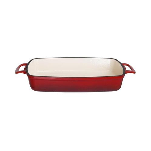 Vogue rechthoekige gietijzeren ovenschaal rood 1,8L, Huis en Inrichting, Keuken | Keukenbenodigdheden, Verzenden