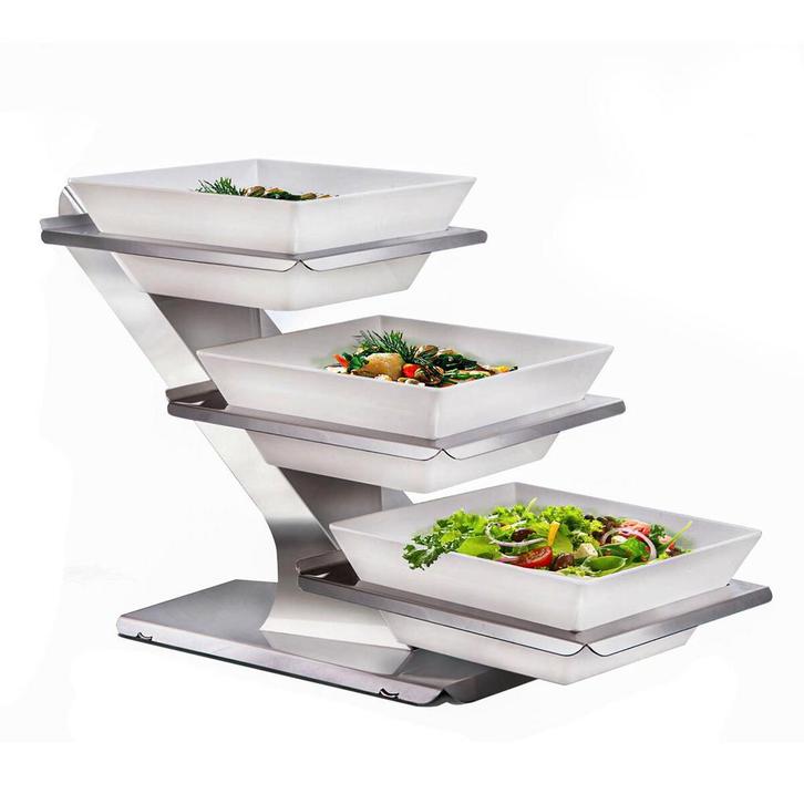 GGM Gastro | Etagère / Buffethouder - incl. 3 melamine |, Zakelijke goederen, Horeca | Keukenapparatuur, Verzenden