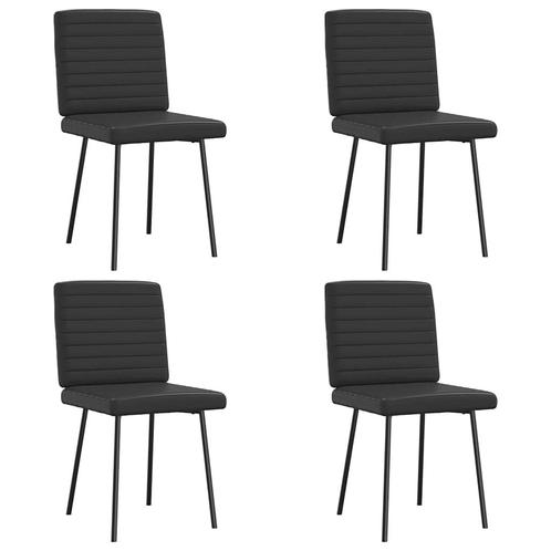 vidaXL Eetkamerstoelen 4 st kunstleer zwart, Huis en Inrichting, Stoelen, Zwart, Nieuw, Verzenden