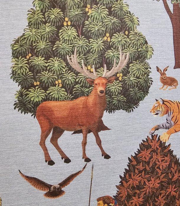 Exclusieve Indiaanse stof - Artmaison grijs - Textiel - 150, Antiek en Kunst, Antiek | Kleden en Textiel