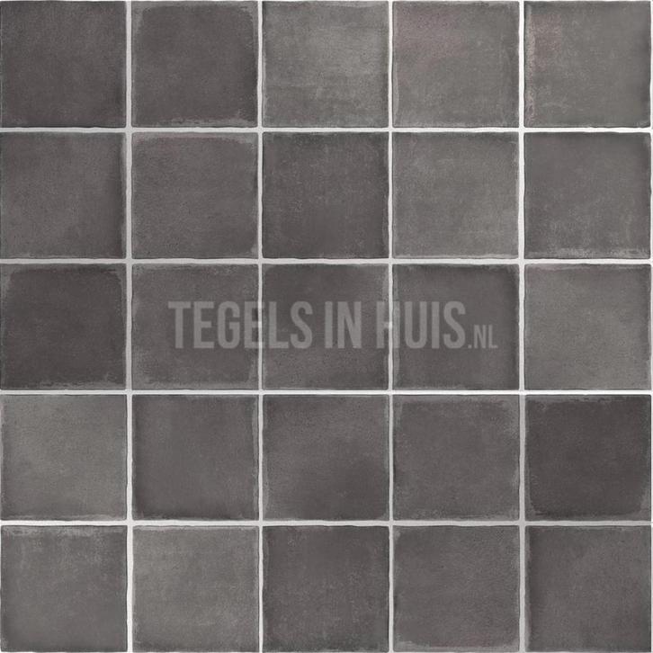 Vloertegel / wandtegel argile dark antraciet 10x10, Doe-het-zelf en Verbouw, Tegels, Vloertegels, Nieuw, 10 m² of meer, Keramiek