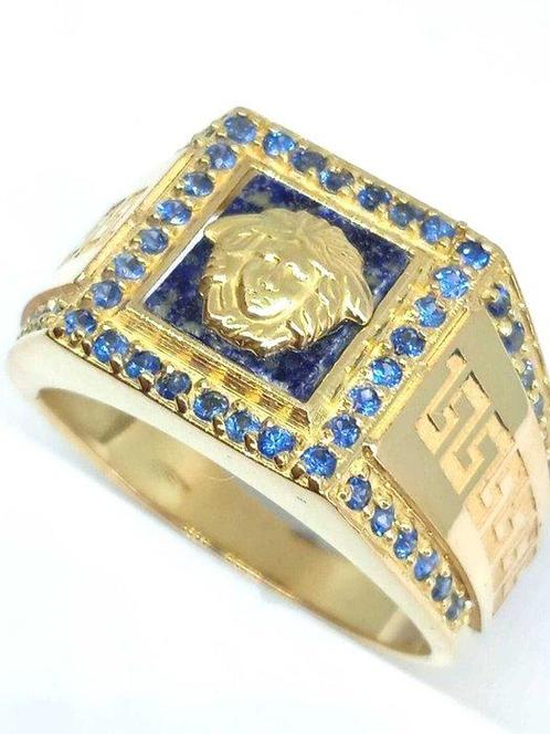 Ring - 18 karaat Geel goud - 1.04ct. tw. Lapis lazuli -, Sieraden, Tassen en Uiterlijk, Ringen