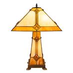 Tiffany tafellamp met verlichte voet – Art Deco geometrie –, Verzenden, Nieuw