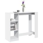 vidaXL Bartafel met schap 124x46x103,5 cm bewerkt hout wit, Verzenden, Nieuw