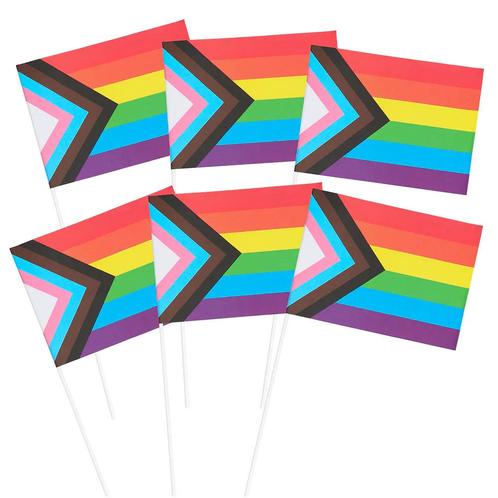 Zwaaivlag Pride 14cm, Hobby en Vrije tijd, Feestartikelen, Nieuw, Verzenden
