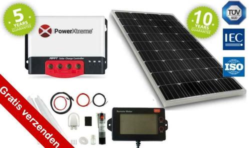 PowerXtreme Solar Zonnepaneel 130W onze meest complete set!, Caravans en Kamperen, Overige Caravans en Kamperen, Nieuw, Ophalen of Verzenden