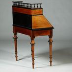 Noten met wildnoten Willem III secretaire met zwarte accente, Antiek en Kunst, Ophalen of Verzenden