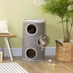 Krabtoren - HappyCat - 3 grotten - sisal - lichtgrijs, Dieren en Toebehoren, Ophalen of Verzenden, Nieuw