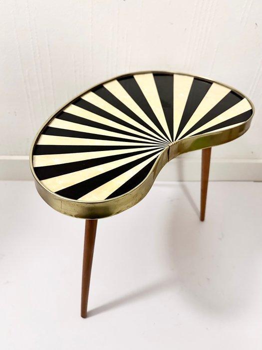 Bijzettafel - laminaat, Hout, Messing - Er is geen tekst, Antiek en Kunst, Kunst | Designobjecten