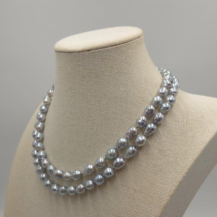 Halsketting Zilver Parel - Akoya double 8-9mm 19in, Sieraden, Tassen en Uiterlijk, Kettingen