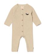 HEMA Takkie newborn jumpsuit grofgebreid zand, Verzenden, Nieuw