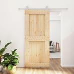 vidaXL Schuifdeur met beslag 90x210 cm massief grenenhout, Doe-het-zelf en Verbouw, Verzenden, Nieuw