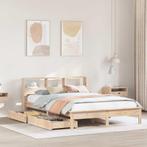 vidaXL Bed met boekenkast zonder matras massief grenenhout, Bruin, Verzenden, Nieuw, Twijfelaar