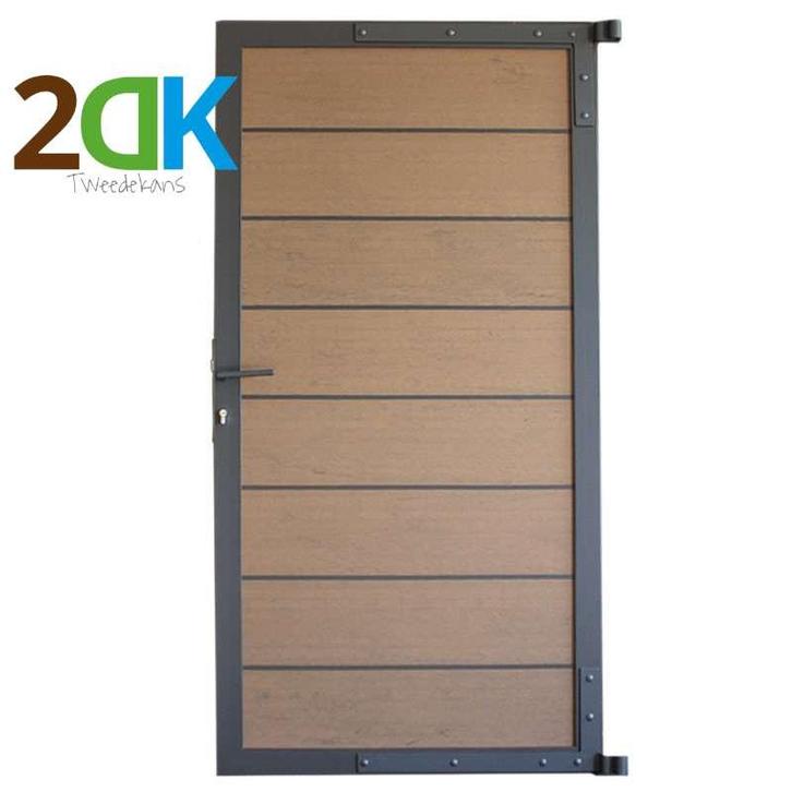 2DK Tuindeur alu antra Modular composiet bruin 90x180cm, Tuin en Terras, Tuinpoorten, Nieuw, Kunststof, Ophalen of Verzenden