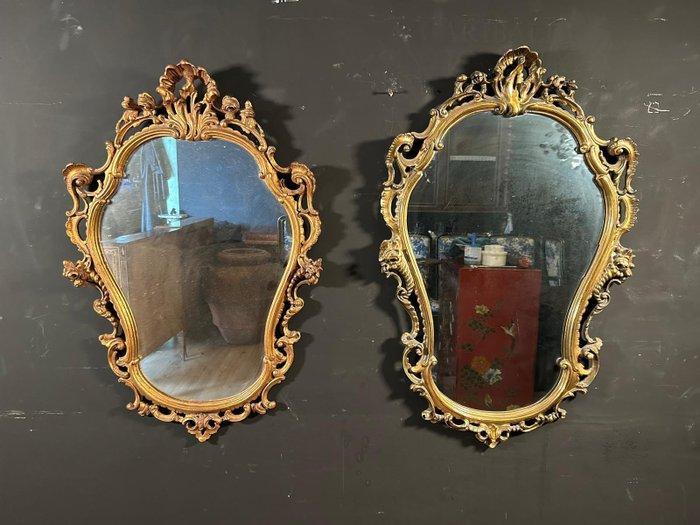 Spiegel (2) - Hout - paar spiegels, Antiek en Kunst, Antiek | Overige Antiek