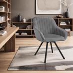 Draaibare fluwelen stoel Snug, gestoffeerd - grijs, Set van, Huis en Inrichting, Stoelen, Verzenden, Nieuw