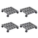 vidaXL Plantentrolleys 4 st 30x30x7,5 cm HKC grijs, Verzenden, Nieuw