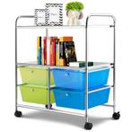 LIVSK Rollende Opbergwagen Trolley - 4 Lades en 2 Planken -, Verzenden, Nieuw