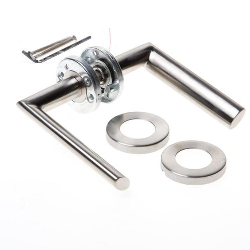 INTERSTEEL DEURKRUK RVS SVEN MET ROZET ITAL, Doe-het-zelf en Verbouw, Hang- en Sluitwerk, Verzenden
