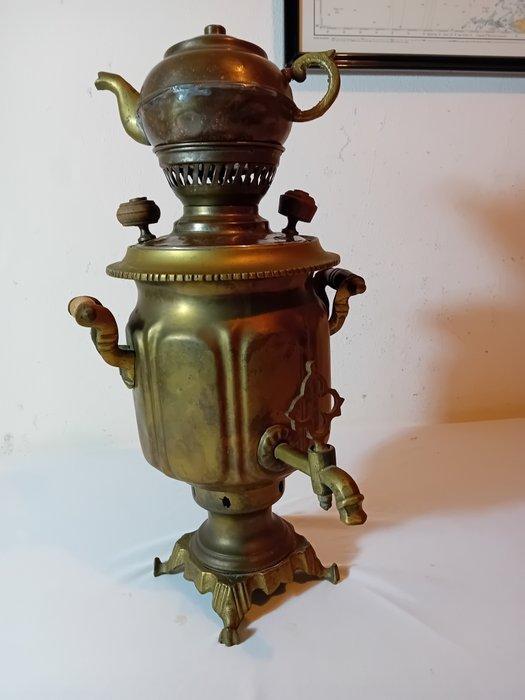 Samovar (2) - Messing - SAMOVAR met theepot, Antiek en Kunst, Antiek | Overige Antiek