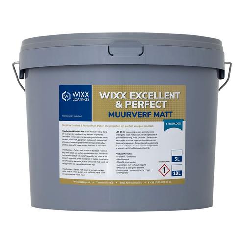 Wixx Excellent en Perfect Muurverf Matt 10L, Doe-het-zelf en Verbouw, Verf, Beits en Lak, Verf, Overige kleuren, Nieuw, 5 tot 10 liter