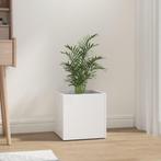 vidaXL Plantenbak 40x40x40 cm bewerkt hout hoogglans wit, Tuin en Terras, Verzenden, Minder dan 60 cm, Nieuw, Hout