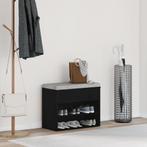 vidaXL Halbankje 60x30x45 cm bewerkt hout zwart eikenkleurig, Verzenden, Nieuw