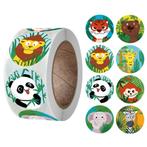 500 Stickers Op Rol - 2.5cm - Dierentuin Dieren -, Diversen, Verzenden, Nieuw
