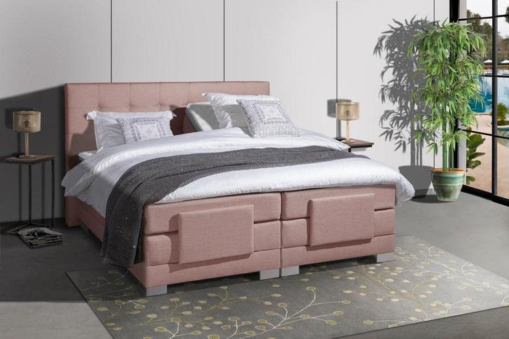 Mörgenn Elektrische Boxspring Nauplion Oud Roze - 140x200 cm, Huis en Inrichting, Slaapkamer | Boxsprings, Nieuw, Verzenden