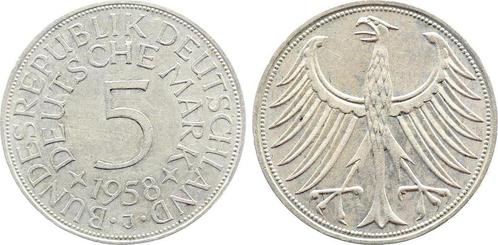 5 Mark Duitsland 5 Dm 1958 J inklusiv Expertise, ein echt..., Postzegels en Munten, Munten | Europa | Niet-Euromunten, Verzenden