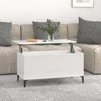 vidaXL Salontafel 90x44,5x45 cm bewerkt hout hoogglans wit, Huis en Inrichting, Tafels | Salontafels, Minder dan 50 cm, 50 tot 100 cm