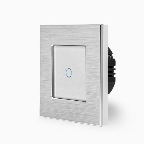 TOUCH SCHAKELAAR | ALUMINIUM | ZILVER | ENKELVOUDIG, Doe-het-zelf en Verbouw, Elektra en Kabels, Schakelaar, Nieuw, Ophalen of Verzenden
