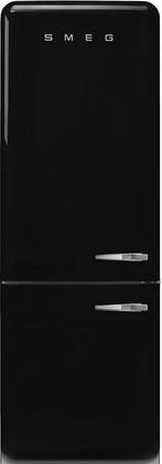 Smeg FAB38LBL6 retro jaren 50 koelkast - zwart - linksdraaie, Witgoed en Apparatuur, Koelkasten en IJskasten, 200 liter of meer