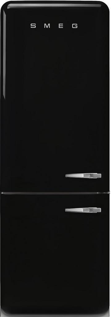 Smeg FAB38LBL6 retro jaren 50 koelkast - zwart - linksdraaie, Witgoed en Apparatuur, Koelkasten en IJskasten, 200 liter of meer